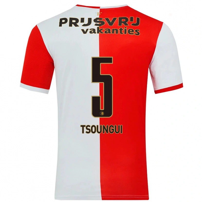 Danxen Barn Antef Tsoungui #5 Röd Vit Hemmatröja Matchtröjor 2025/26 Tröjor T-Tröja