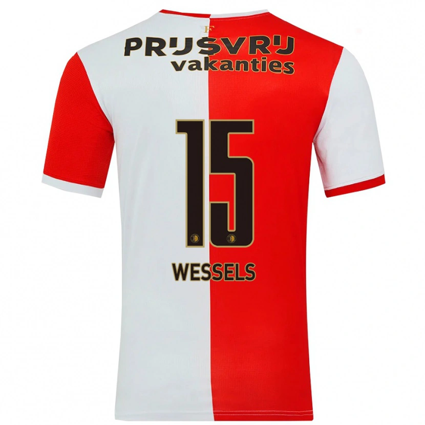 Danxen Barn Tijme Wessels #15 Röd Vit Hemmatröja Matchtröjor 2025/26 Tröjor T-Tröja