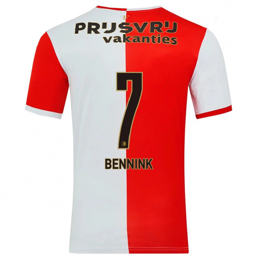 Danxen Barn Maxime Bennink #7 Röd Vit Hemmatröja Matchtröjor 2025/26 Tröjor T-Tröja