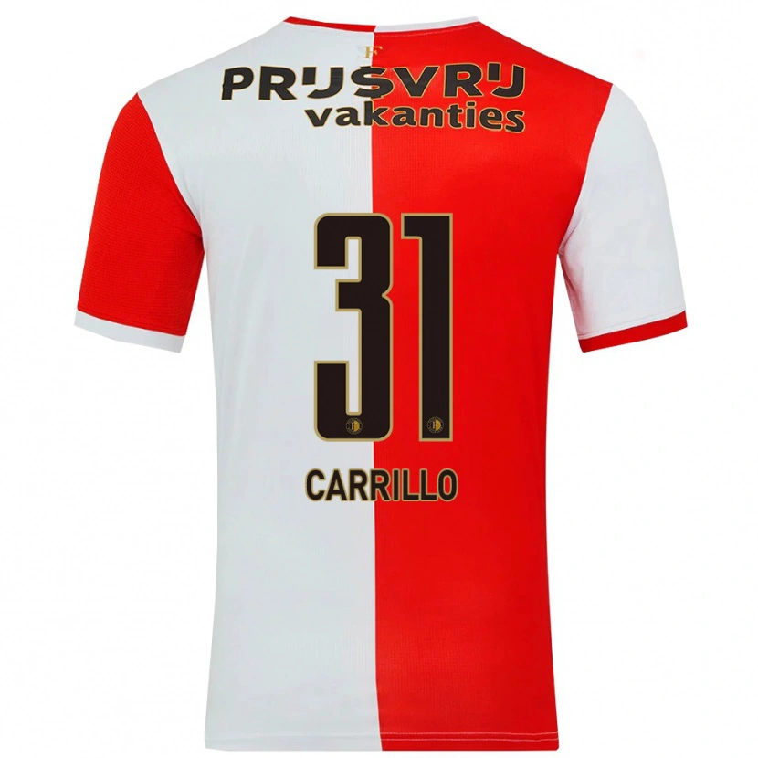 Danxen Barn Stéphano Carrillo #31 Röd Vit Hemmatröja Matchtröjor 2025/26 Tröjor T-Tröja