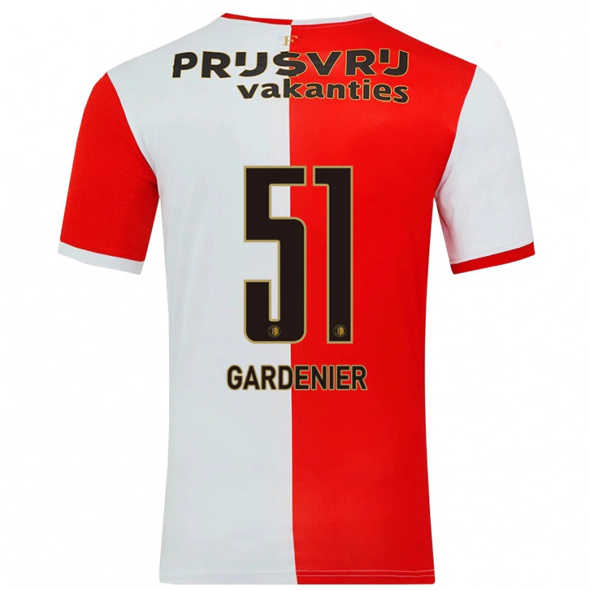 Danxen Barn Lucas Gardenier #51 Röd Vit Hemmatröja Matchtröjor 2025/26 Tröjor T-Tröja