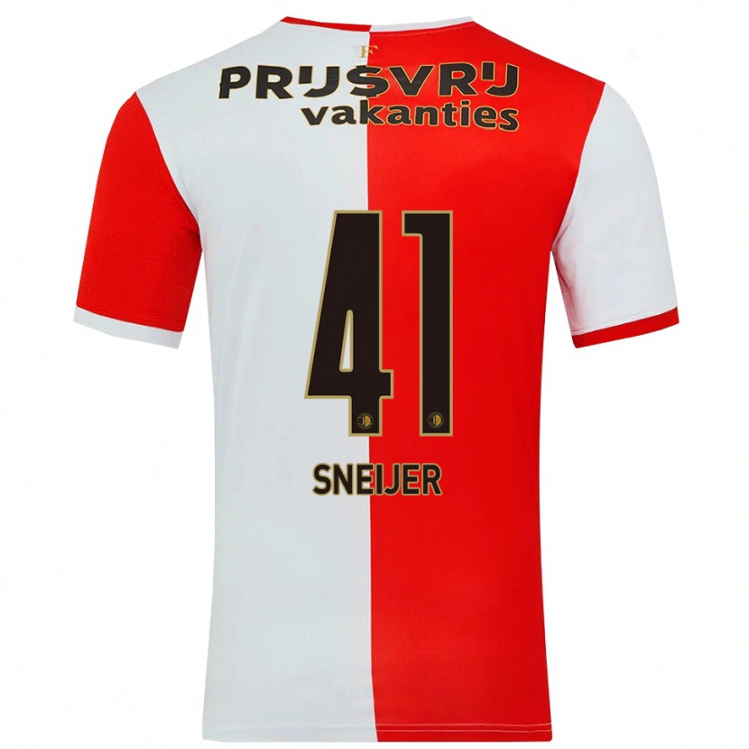 Danxen Barn Zino Sneijer #41 Röd Vit Hemmatröja Matchtröjor 2025/26 Tröjor T-Tröja
