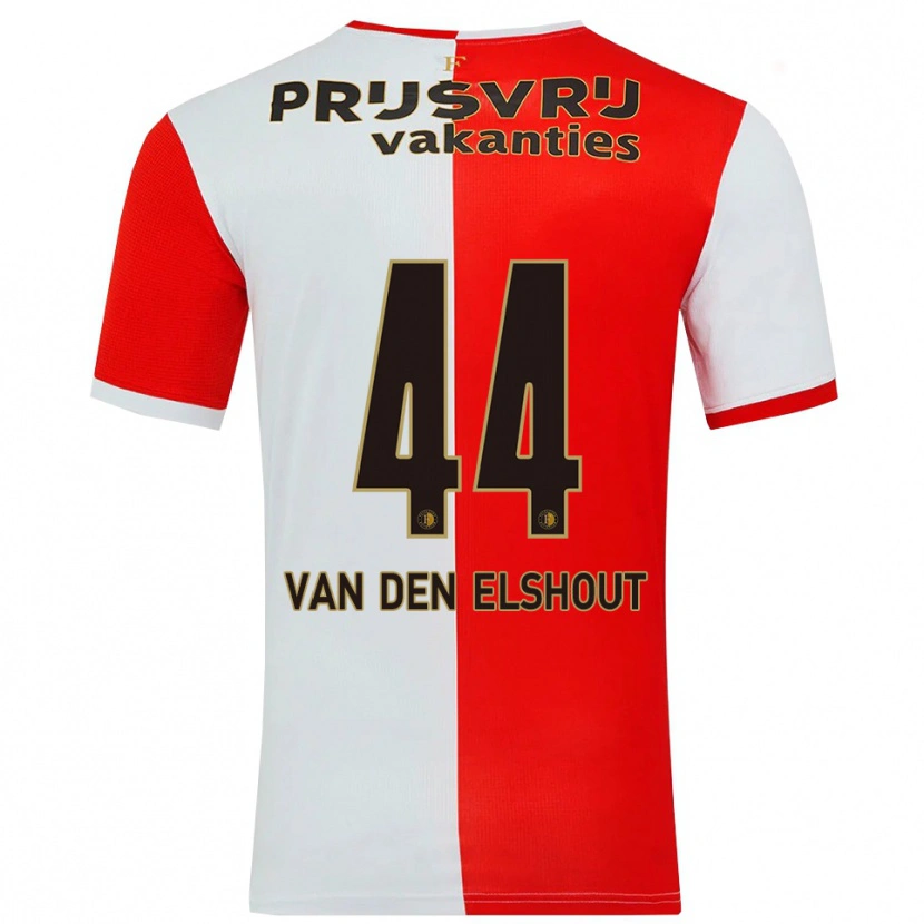 Danxen Barn Tobias Van Den Elshout #44 Röd Vit Hemmatröja Matchtröjor 2025/26 Tröjor T-Tröja