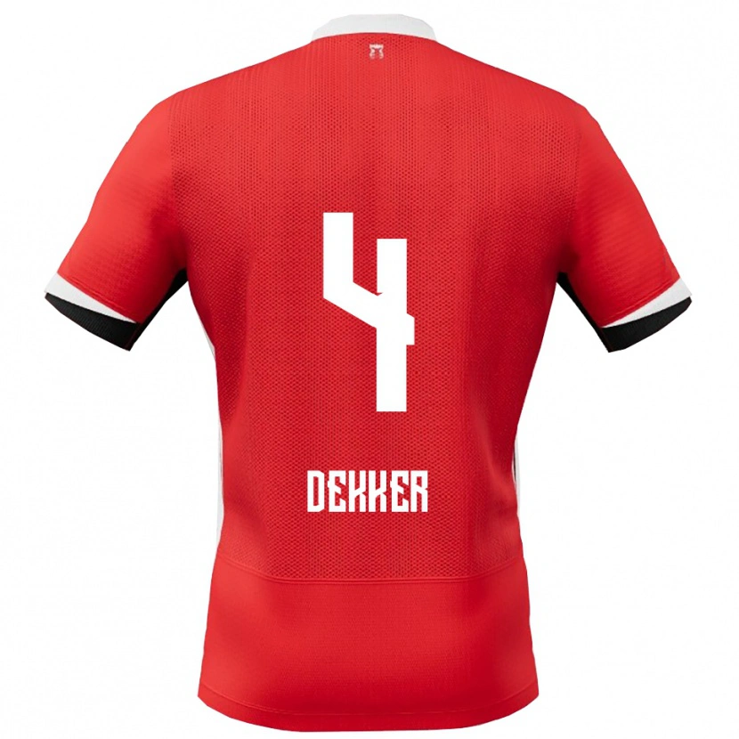 Danxen Barn Maxim Dekker #4 Röd Vit Hemmatröja Matchtröjor 2025/26 Tröjor T-Tröja
