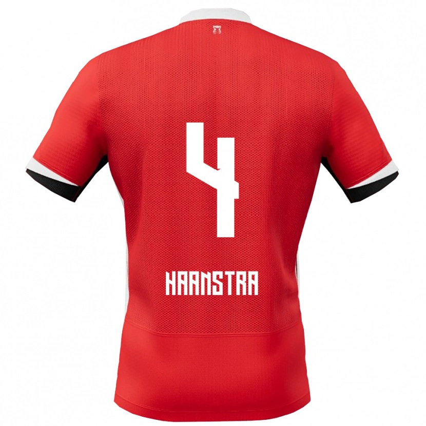 Danxen Barn Jeen Haanstra #4 Röd Vit Hemmatröja Matchtröjor 2025/26 Tröjor T-Tröja