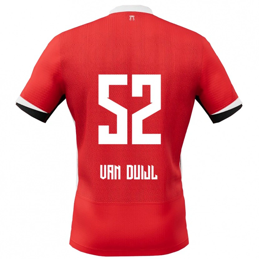 Danxen Barn Billy Van Duijl #52 Röd Vit Hemmatröja Matchtröjor 2025/26 Tröjor T-Tröja
