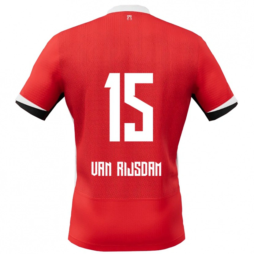 Danxen Barn Julian Van Rijsdam #15 Röd Vit Hemmatröja Matchtröjor 2025/26 Tröjor T-Tröja