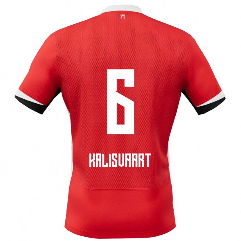 Danxen Barn Job Kalisvaart #6 Röd Vit Hemmatröja Matchtröjor 2025/26 Tröjor T-Tröja