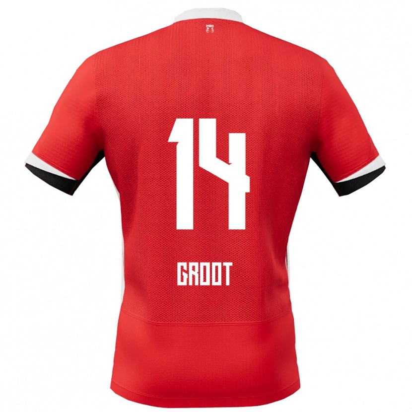 Danxen Barn Gijs Groot #14 Röd Vit Hemmatröja Matchtröjor 2025/26 Tröjor T-Tröja