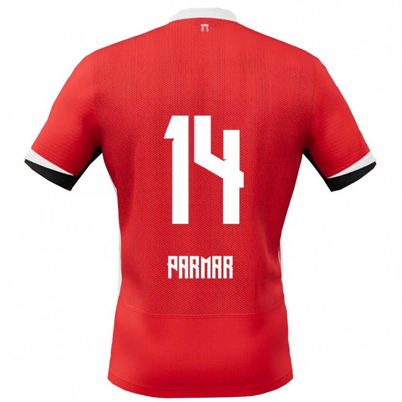 Danxen Barn Aryan Parmar #14 Röd Vit Hemmatröja Matchtröjor 2025/26 Tröjor T-Tröja