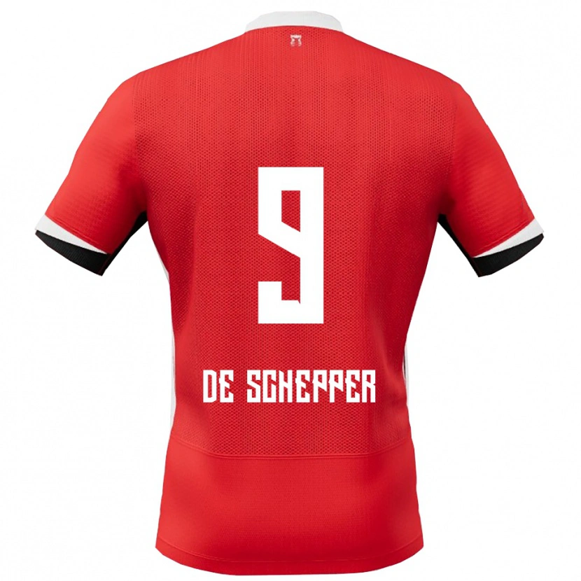 Danxen Barn Dean Ijssel De Schepper #9 Röd Vit Hemmatröja Matchtröjor 2025/26 Tröjor T-Tröja