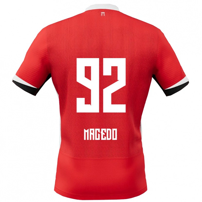 Danxen Barn Rodrigo Macedo #92 Röd Vit Hemmatröja Matchtröjor 2025/26 Tröjor T-Tröja