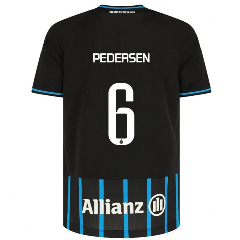 Danxen Barn Lara Pedersen #6 Svart Blå Hemmatröja Matchtröjor 2025/26 Tröjor T-Tröja