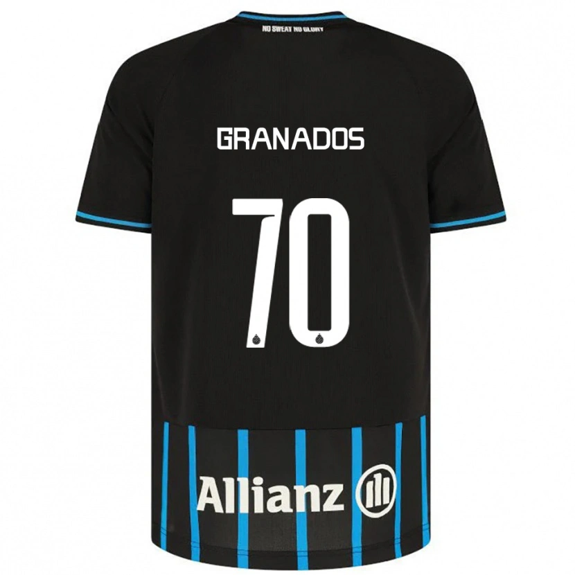Danxen Barn Alejandro Granados #70 Svart Blå Hemmatröja Matchtröjor 2025/26 Tröjor T-Tröja