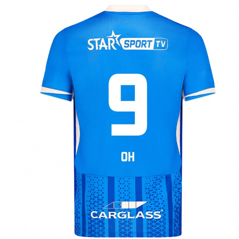 Danxen Barn Hyeon-Gyu Oh #9 Blå Vit Hemmatröja Matchtröjor 2025/26 Tröjor T-Tröja