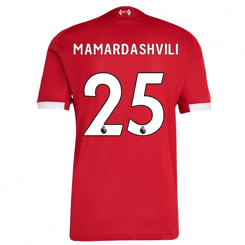 Danxen Barn Giorgi Mamardashvili #25 Röd Vit Hemmatröja Matchtröjor 2025/26 Tröjor T-Tröja