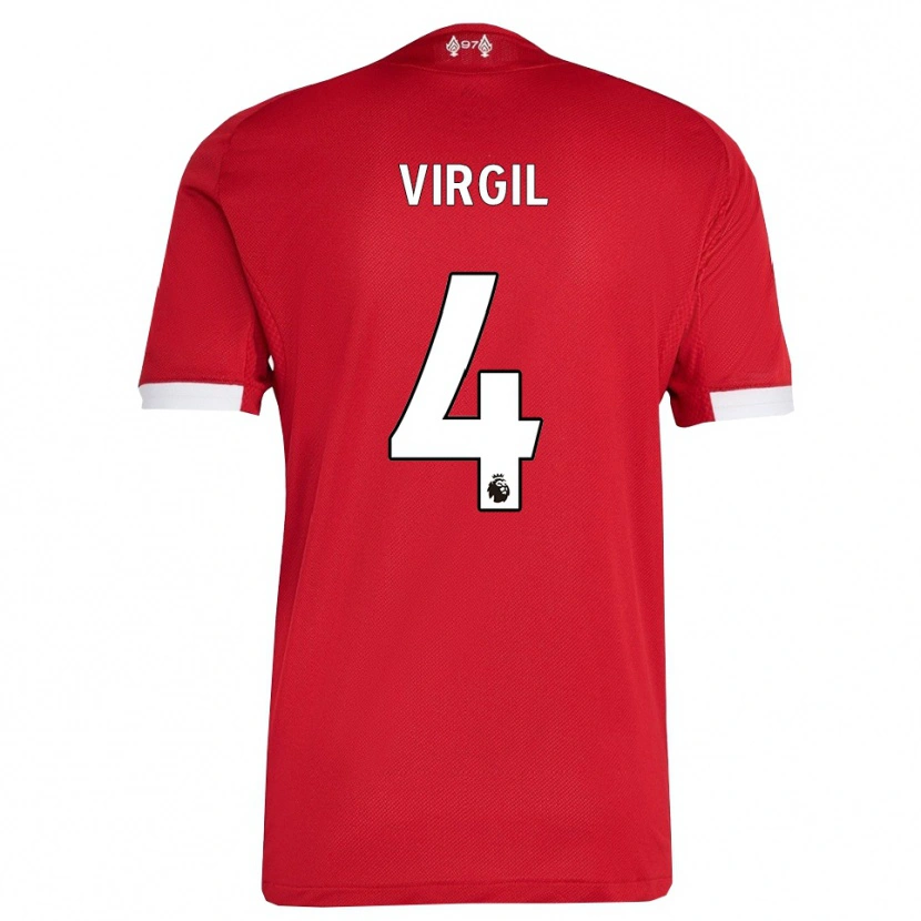 Danxen Barn Virgil Van Dijk #4 Röd Vit Hemmatröja Matchtröjor 2025/26 Tröjor T-Tröja