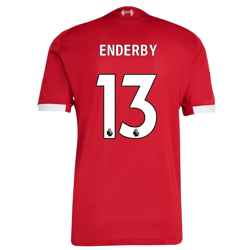 Danxen Barn Mia Enderby #13 Röd Vit Hemmatröja Matchtröjor 2025/26 Tröjor T-Tröja