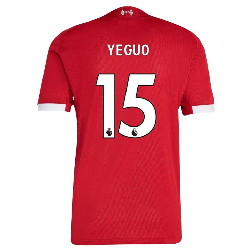 Danxen Barn Aiden Yeguo #15 Röd Vit Hemmatröja Matchtröjor 2025/26 Tröjor T-Tröja