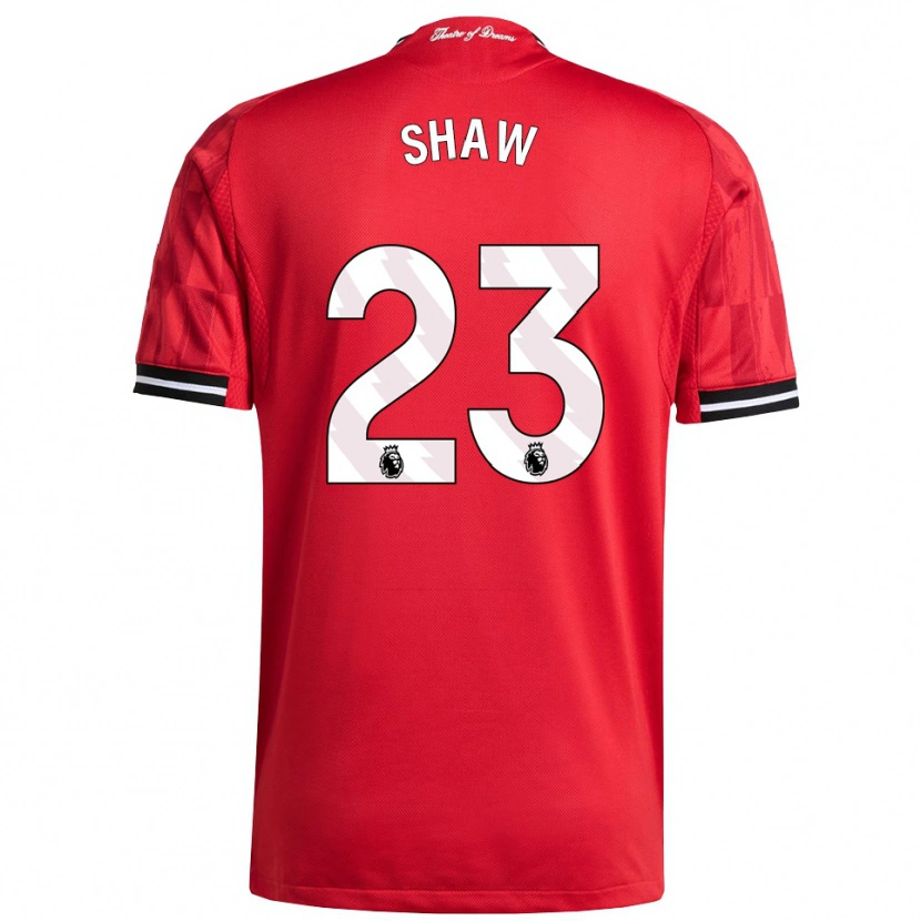 Danxen Barn Luke Shaw #23 Röd Svart Vit Hemmatröja Matchtröjor 2025/26 Tröjor T-Tröja