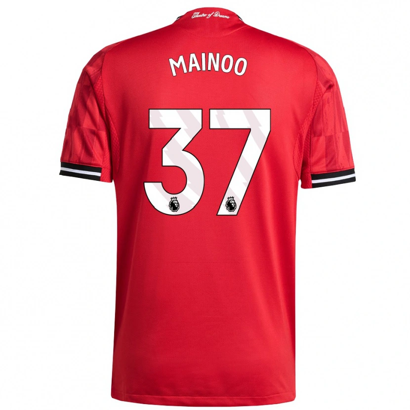 Danxen Barn Kobbie Mainoo #37 Röd Svart Vit Hemmatröja Matchtröjor 2025/26 Tröjor T-Tröja
