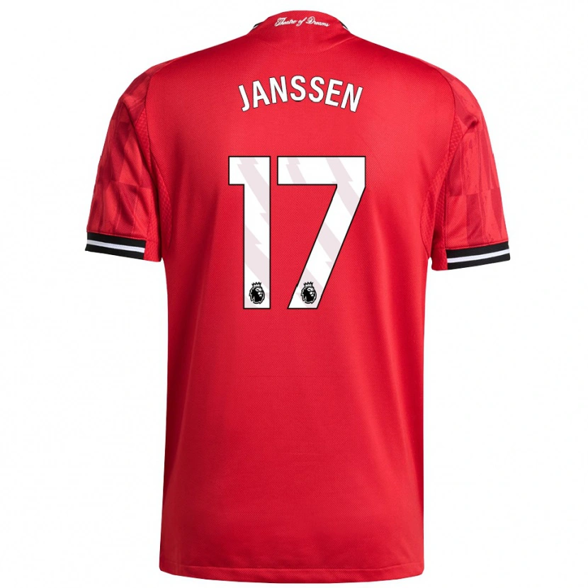 Danxen Barn Dominique Janssen #17 Röd Svart Vit Hemmatröja Matchtröjor 2025/26 Tröjor T-Tröja