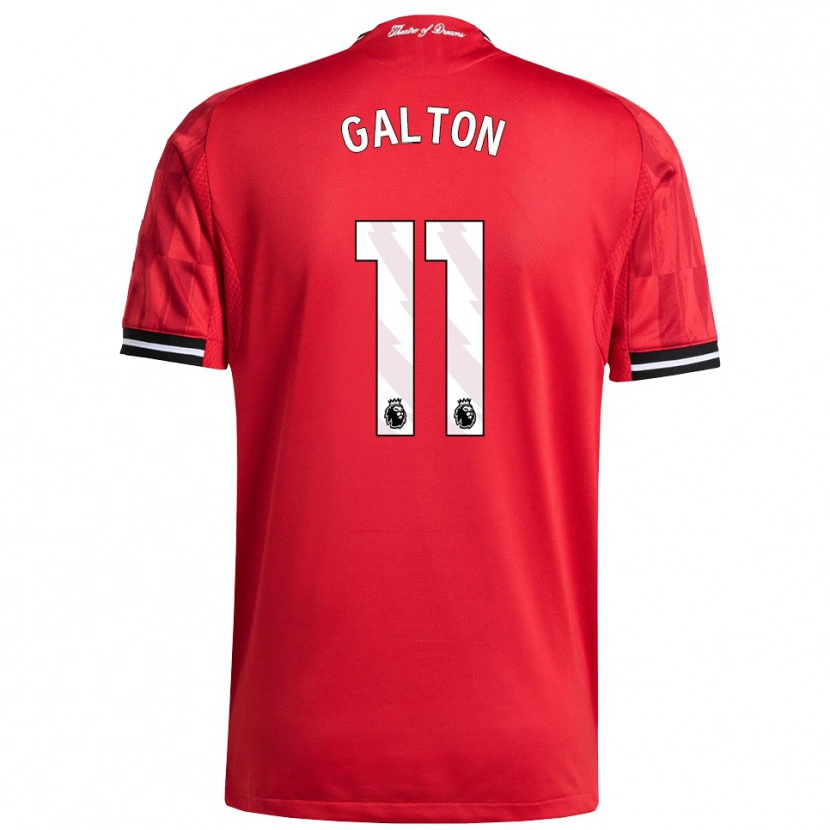 Danxen Barn Leah Galton #11 Röd Svart Vit Hemmatröja Matchtröjor 2025/26 Tröjor T-Tröja
