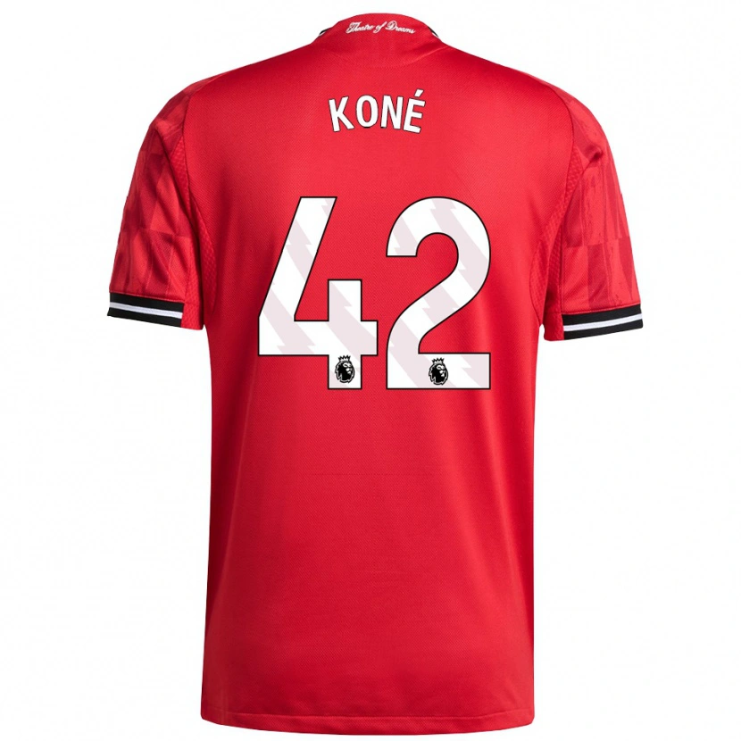 Danxen Barn Sékou Koné #42 Röd Svart Vit Hemmatröja Matchtröjor 2025/26 Tröjor T-Tröja