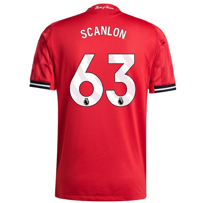 Danxen Barn James Scanlon #63 Röd Svart Vit Hemmatröja Matchtröjor 2025/26 Tröjor T-Tröja