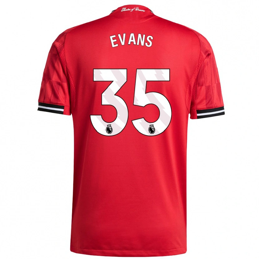 Danxen Barn Jonny Evans #35 Röd Svart Vit Hemmatröja Matchtröjor 2025/26 Tröjor T-Tröja
