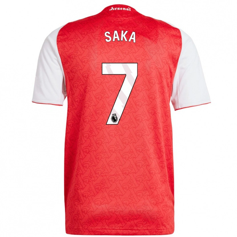 Danxen Barn Bukayo Saka #7 Röd Vit Hemmatröja Matchtröjor 2025/26 Tröjor T-Tröja