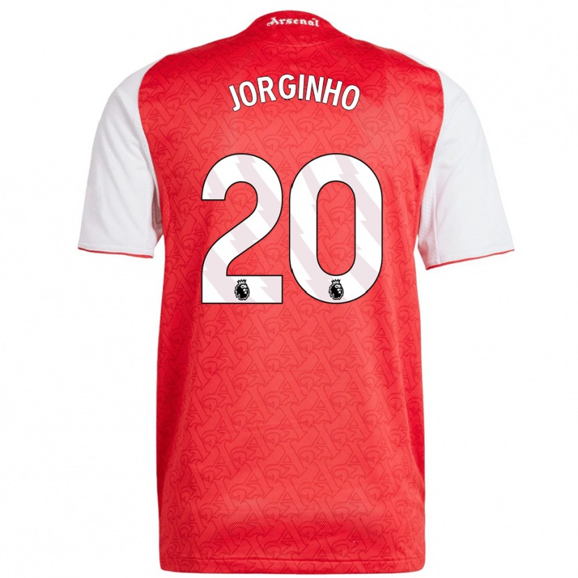 Danxen Barn Jorginho #20 Röd Vit Hemmatröja Matchtröjor 2025/26 Tröjor T-Tröja