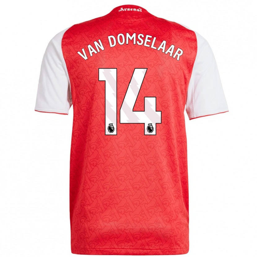 Danxen Barn Daphne Van Domselaar #14 Röd Vit Hemmatröja Matchtröjor 2025/26 Tröjor T-Tröja