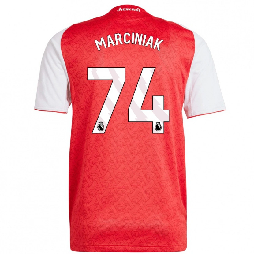 Danxen Barn Alex Marciniak #74 Röd Vit Hemmatröja Matchtröjor 2025/26 Tröjor T-Tröja