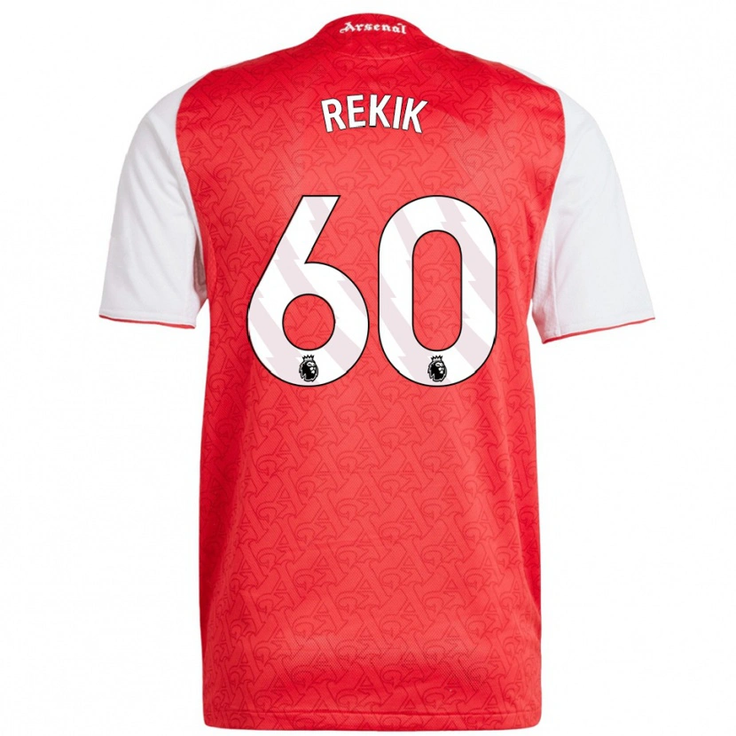 Danxen Barn Omar Rekik #60 Röd Vit Hemmatröja Matchtröjor 2025/26 Tröjor T-Tröja