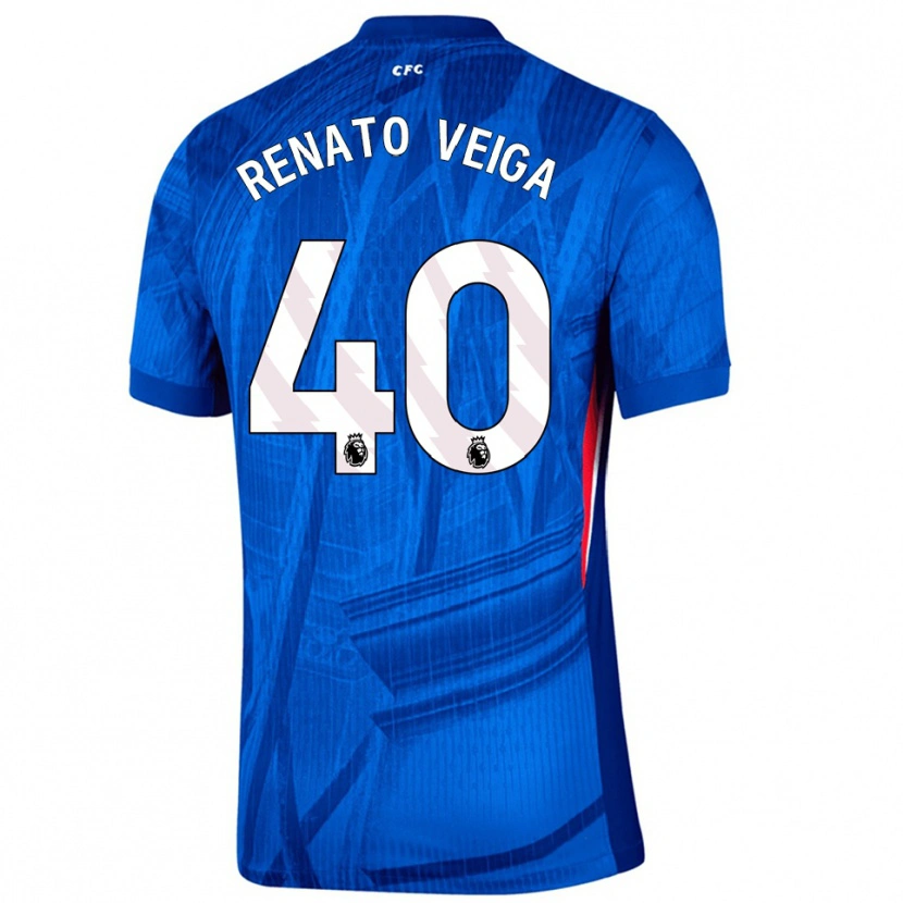 Danxen Barn Renato Veiga #40 Blå Vit Hemmatröja Matchtröjor 2025/26 Tröjor T-Tröja