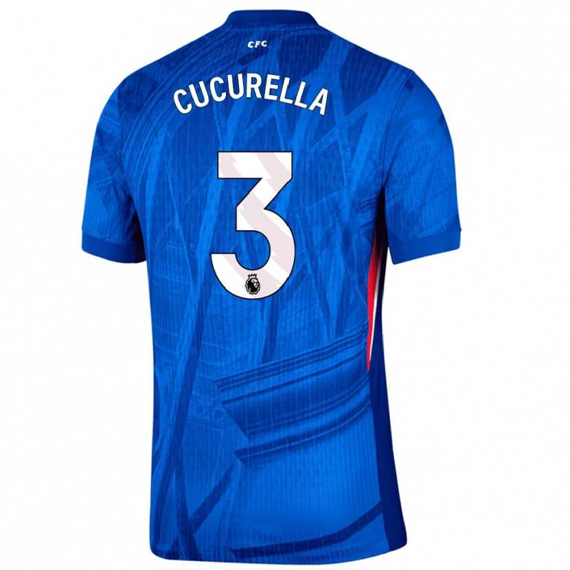 Danxen Barn Marc Cucurella #3 Blå Vit Hemmatröja Matchtröjor 2025/26 Tröjor T-Tröja