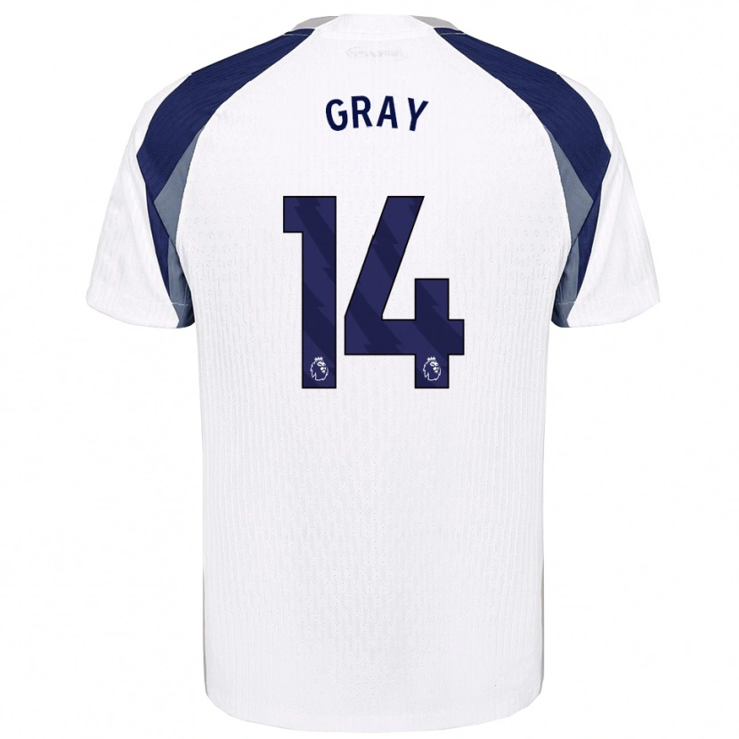 Danxen Barn Archie Gray #14 Vit Marinblå Hemmatröja Matchtröjor 2025/26 Tröjor T-Tröja
