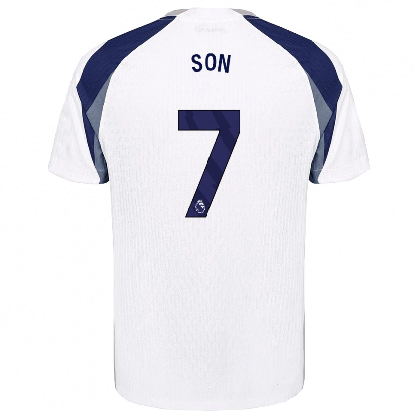 Danxen Barn Heung-Min Son #7 Vit Marinblå Hemmatröja Matchtröjor 2025/26 Tröjor T-Tröja
