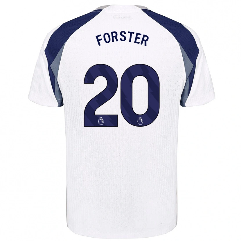 Danxen Barn Fraser Forster #20 Vit Marinblå Hemmatröja Matchtröjor 2025/26 Tröjor T-Tröja