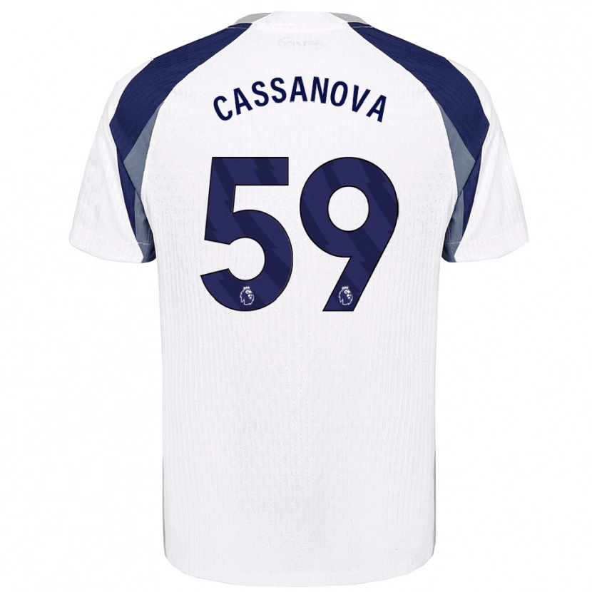 Danxen Barn Dante Cassanova #59 Vit Marinblå Hemmatröja Matchtröjor 2025/26 Tröjor T-Tröja