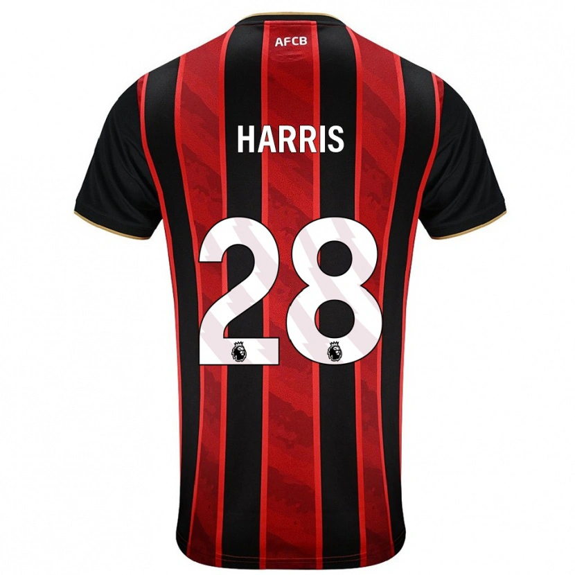 Danxen Barn Charlotte Harris #28 Röd Svart Hemmatröja Matchtröjor 2025/26 Tröjor T-Tröja
