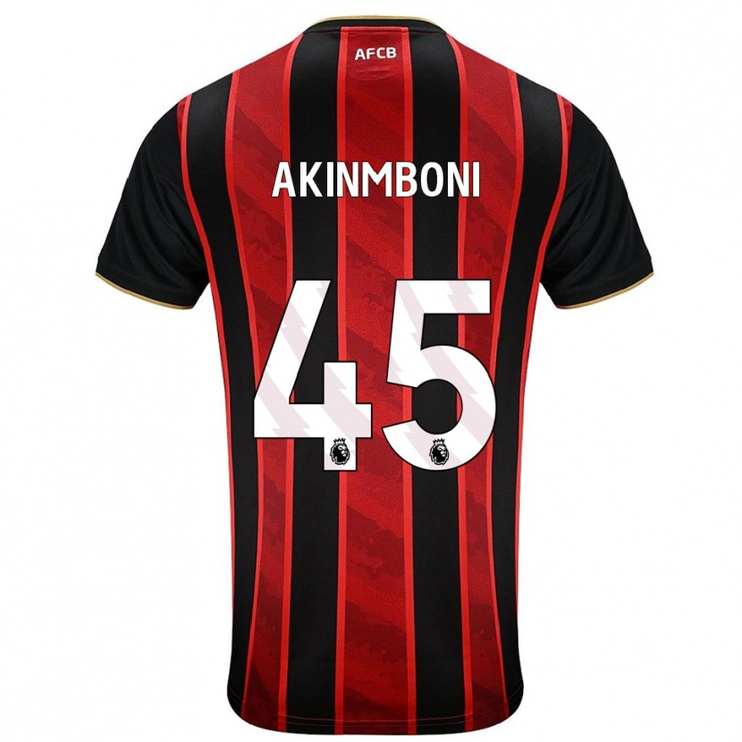Danxen Barn Matai Akinmboni #45 Röd Svart Hemmatröja Matchtröjor 2025/26 Tröjor T-Tröja