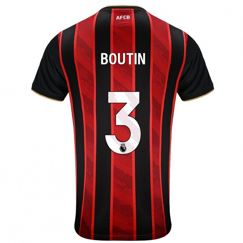 Danxen Barn Noa Boutin #3 Röd Svart Hemmatröja Matchtröjor 2025/26 Tröjor T-Tröja