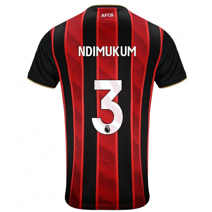 Danxen Barn Dane Ndimukum #3 Röd Svart Hemmatröja Matchtröjor 2025/26 Tröjor T-Tröja