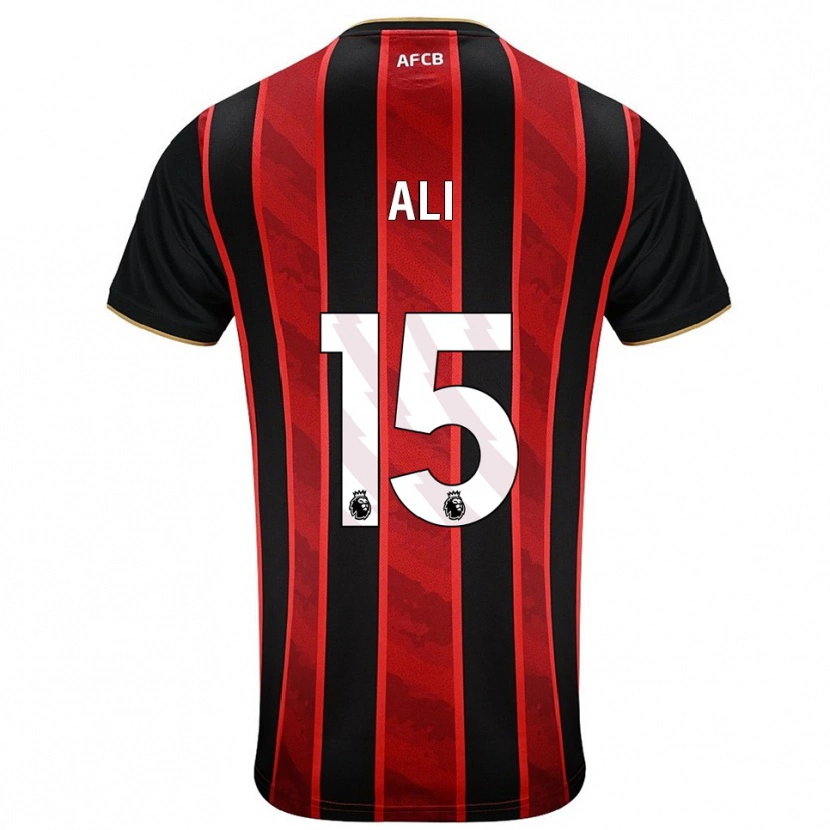 Danxen Barn Ameer Ali #15 Röd Svart Hemmatröja Matchtröjor 2025/26 Tröjor T-Tröja