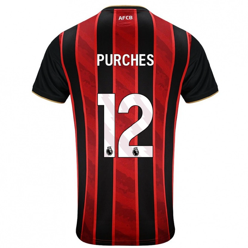Danxen Barn Ben Purches #12 Röd Svart Hemmatröja Matchtröjor 2025/26 Tröjor T-Tröja