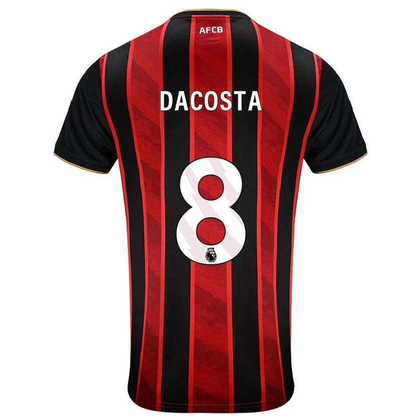 Danxen Barn Malcom Dacosta #8 Röd Svart Hemmatröja Matchtröjor 2025/26 Tröjor T-Tröja