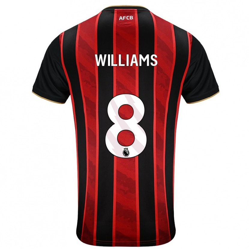 Danxen Barn Phoebe Williams #8 Röd Svart Hemmatröja Matchtröjor 2025/26 Tröjor T-Tröja