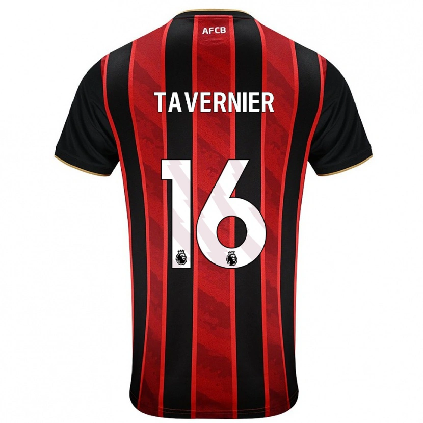 Danxen Barn Marcus Tavernier #16 Röd Svart Hemmatröja Matchtröjor 2025/26 Tröjor T-Tröja